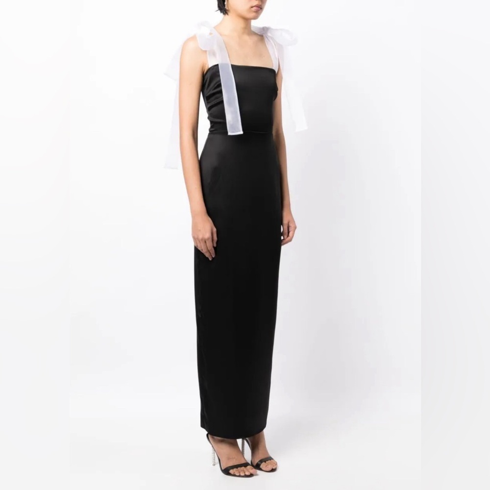 NWT Reformation Kacia Dress in Black with White Bows